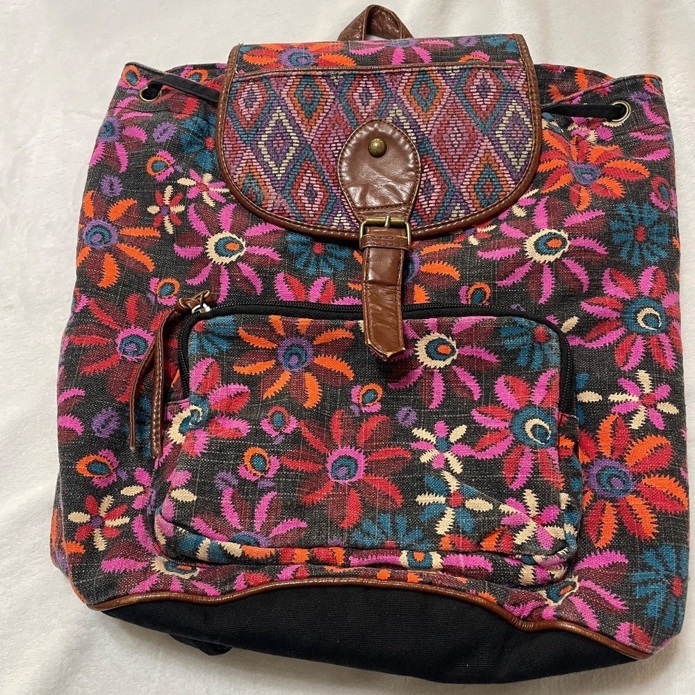 Mossimo Vintage Drawstring Backpack Vibrant Boho … - image 2